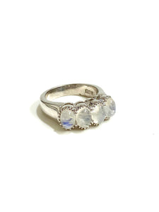 Sterling Silver Four Stone Moonstone Ring