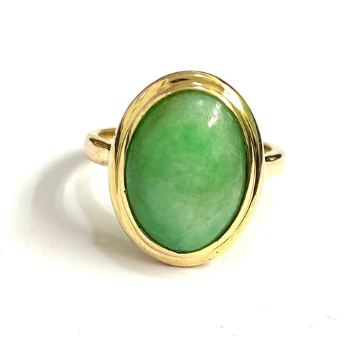 9ct Yellow Gold Jadeite Ring