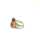 9ct White Gold Diamonds and Ruby's set ring in a Target Design