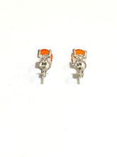 Sterling Silver and Mexican Fire Opal Stud Earrings