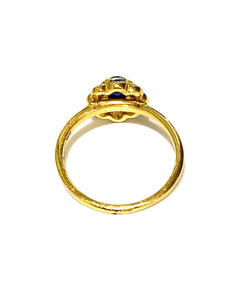 Gemstone and Enamel Flower Ring