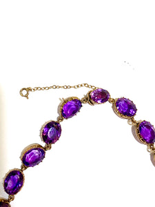 Antique Amethyst Necklace Rose Gold