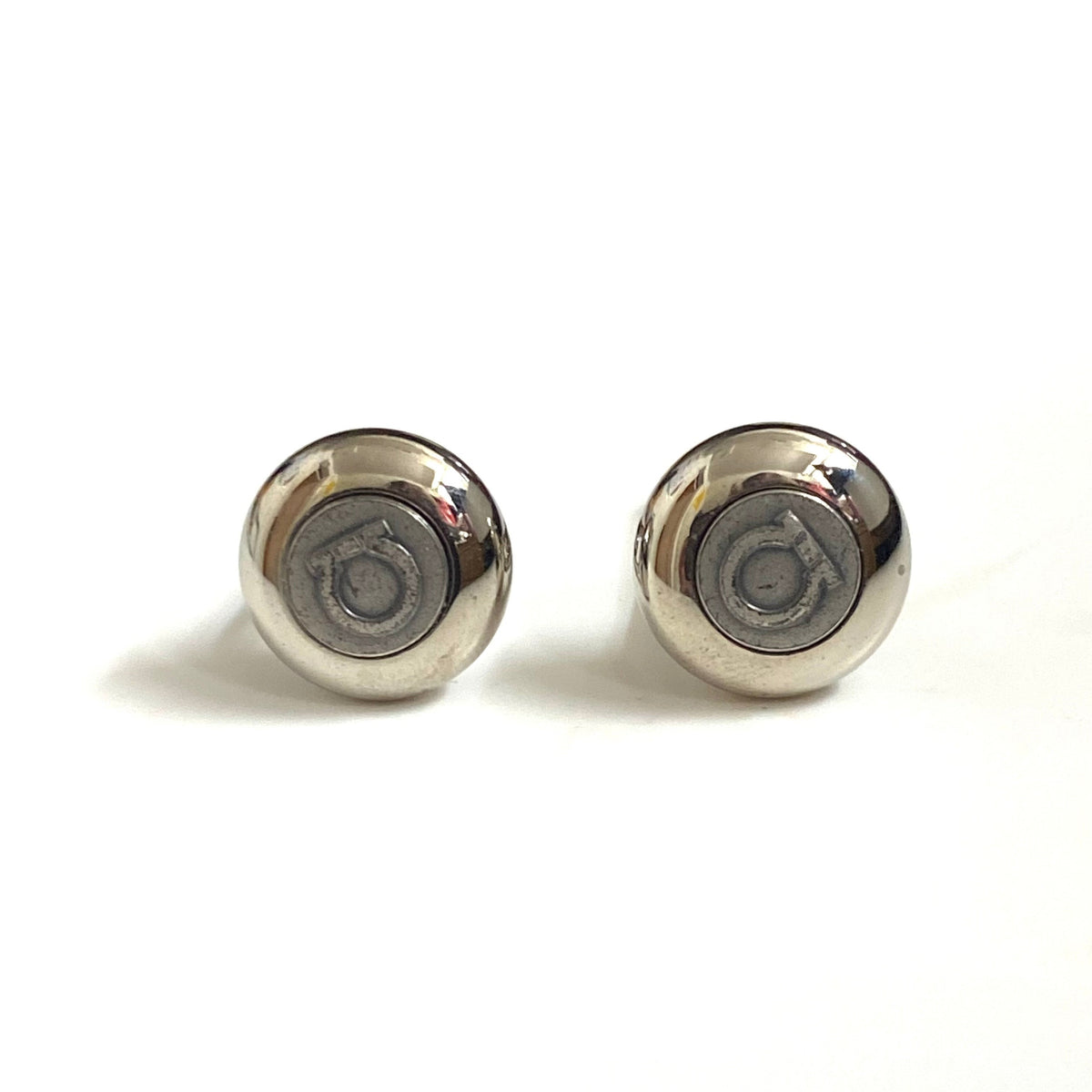 Ferragamo Round Silver Cufflinks