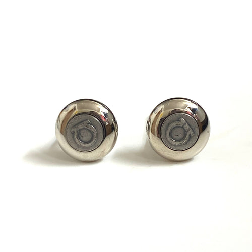 Ferragamo Round Silver Cufflinks