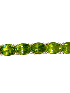 Faceted Peridot Sterling Silver Bracelet