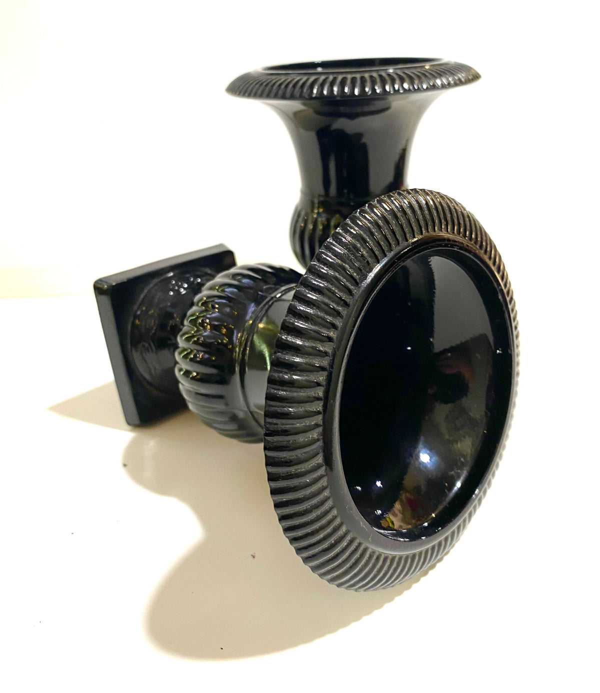 Vintage Black Glass Vase