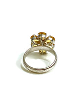 Sterling Silver Flower Citrine Ring