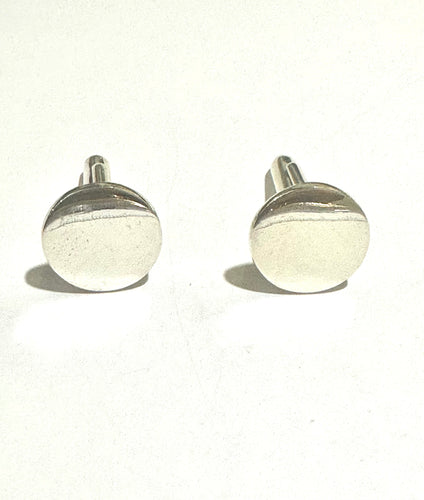 Plain Silver Circle Cufflinks