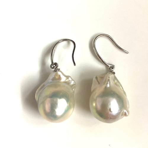 Sterling Silver Baroque Pearl Earrings