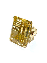 9ct Yellow Gold Yellow Retro Citrine Cocktail Ring