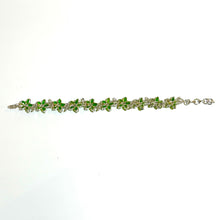Sterling Silver Green Diopside Daisy Cluster Bracelet