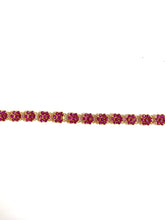 18ct Gold Floral Ruby Bracelet