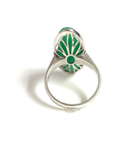 9ct White Gold Chrysoprase Pointed Ring
