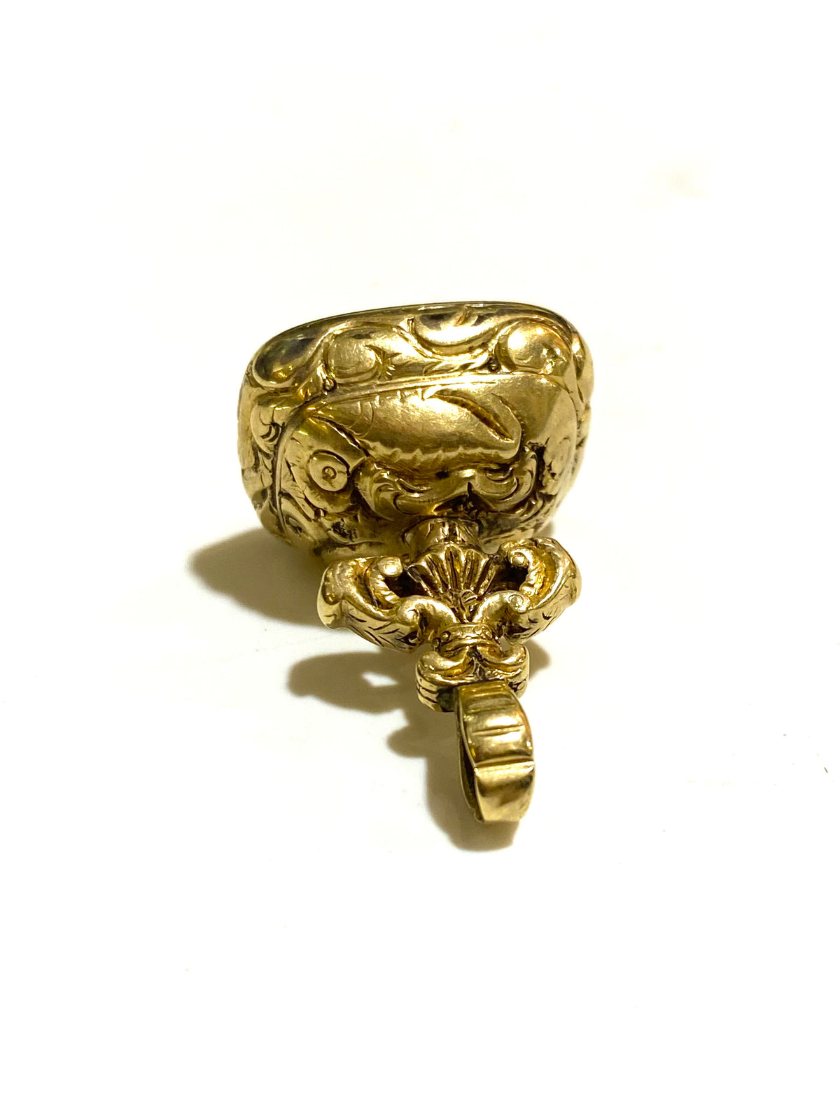 9ct Gold Rock Crystal Fob Pendant