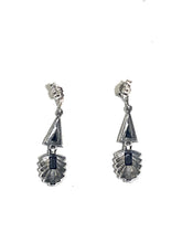 Sterling Silver Marcasite and Black Onyx Drop Earrings