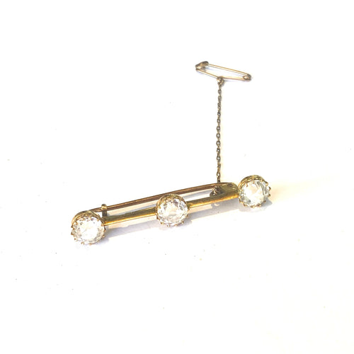 9ct Gold Rock Crystal Brooch