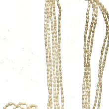 Gold Clasped Vintage 5 Strand Rice Pearl Necklace