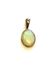 9ct Gold Oval Semi Black Australian Opal Pendant