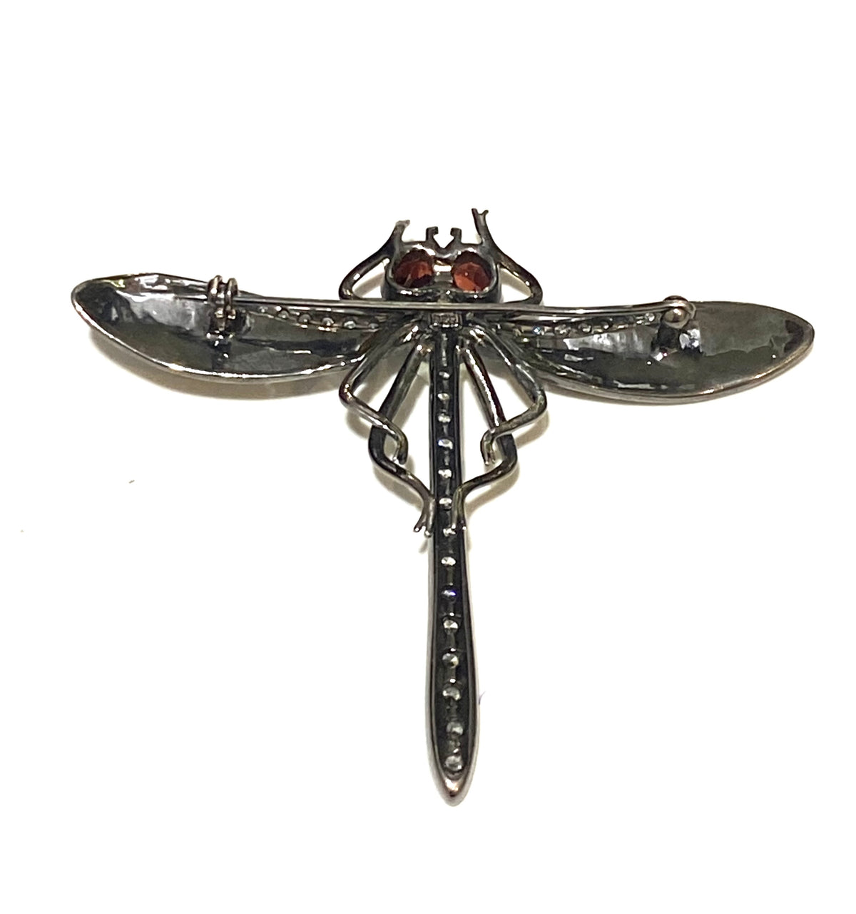 Sterling Silver Rhodium Plated Dragonfly Brooch