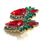 Red and Green Clip On Earrings
