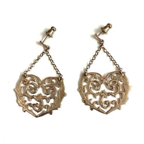 9ct Gold Cut Out Heart Earrings