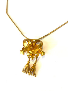 22ct Gold Tsavorite Garnet and Diamond Necklace