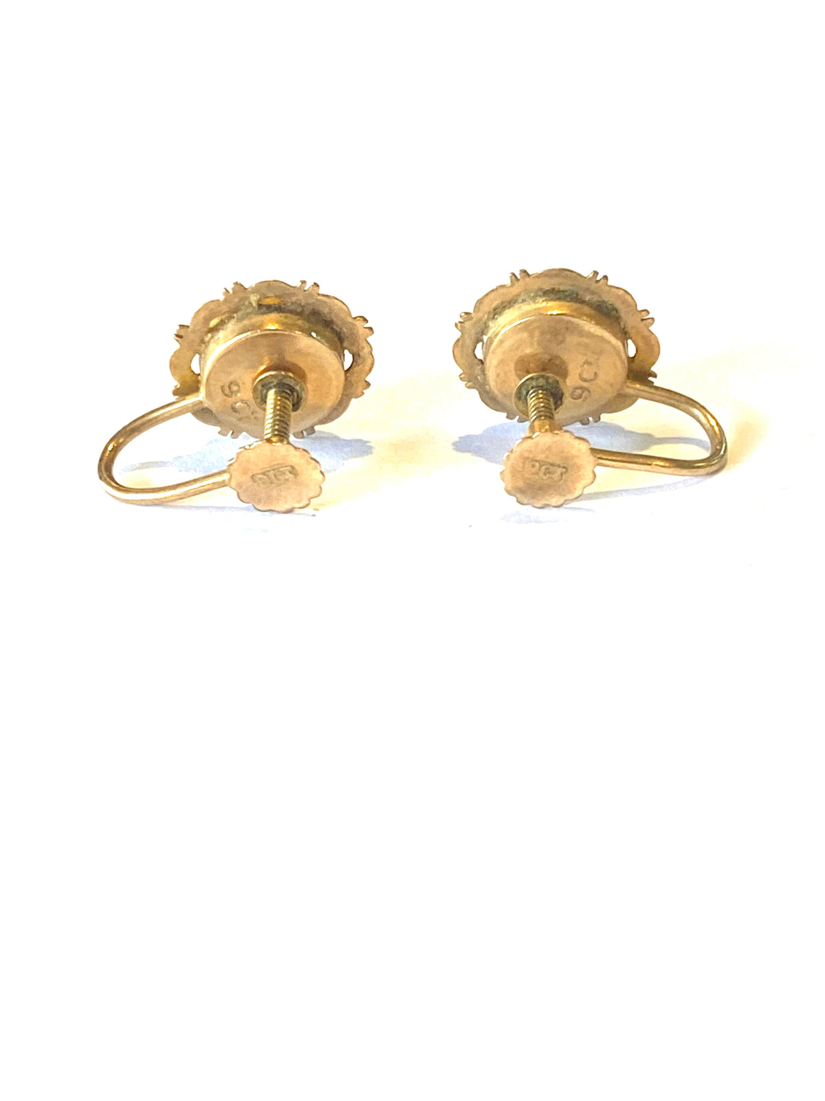 9ct Rose Gold Opal Screw Back Earrings