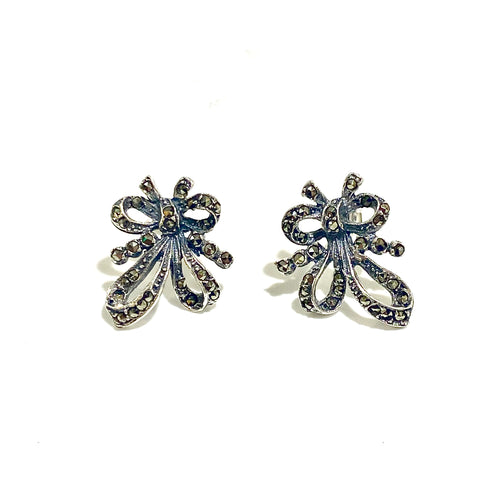 Sterling Silver Marcasite Stud Earrings