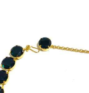 Dark Green Vintage Swarovski Crystal Necklace