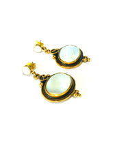 Brass and Mother of Pearl Rounded Earrings
