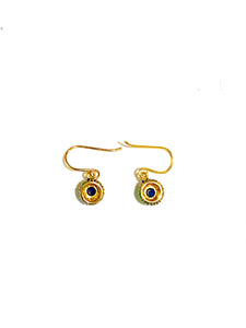 Brass, Sapphire and Enamel Earrings