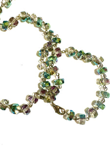 Metallic Crystal Faceted Beaded Necklace