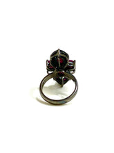 Sterling Silver Black Rhodium Plate Ruby Ring