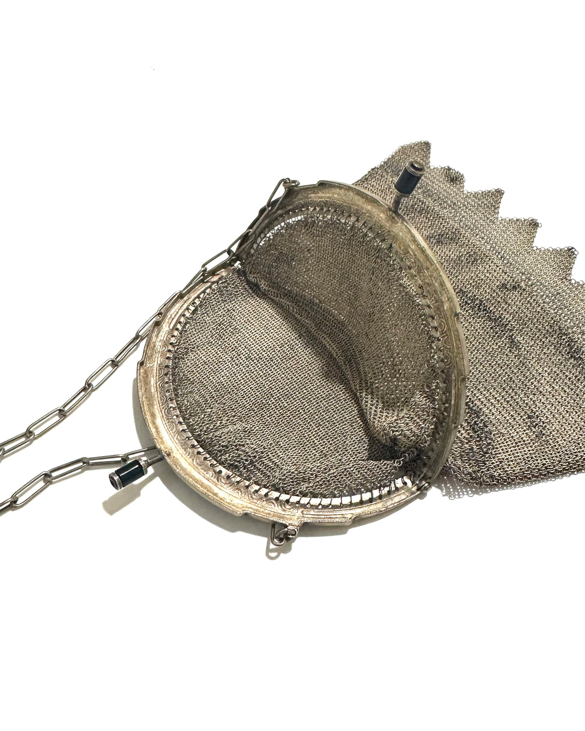 Sterling Silver Mesh Art Deco Evening Bag