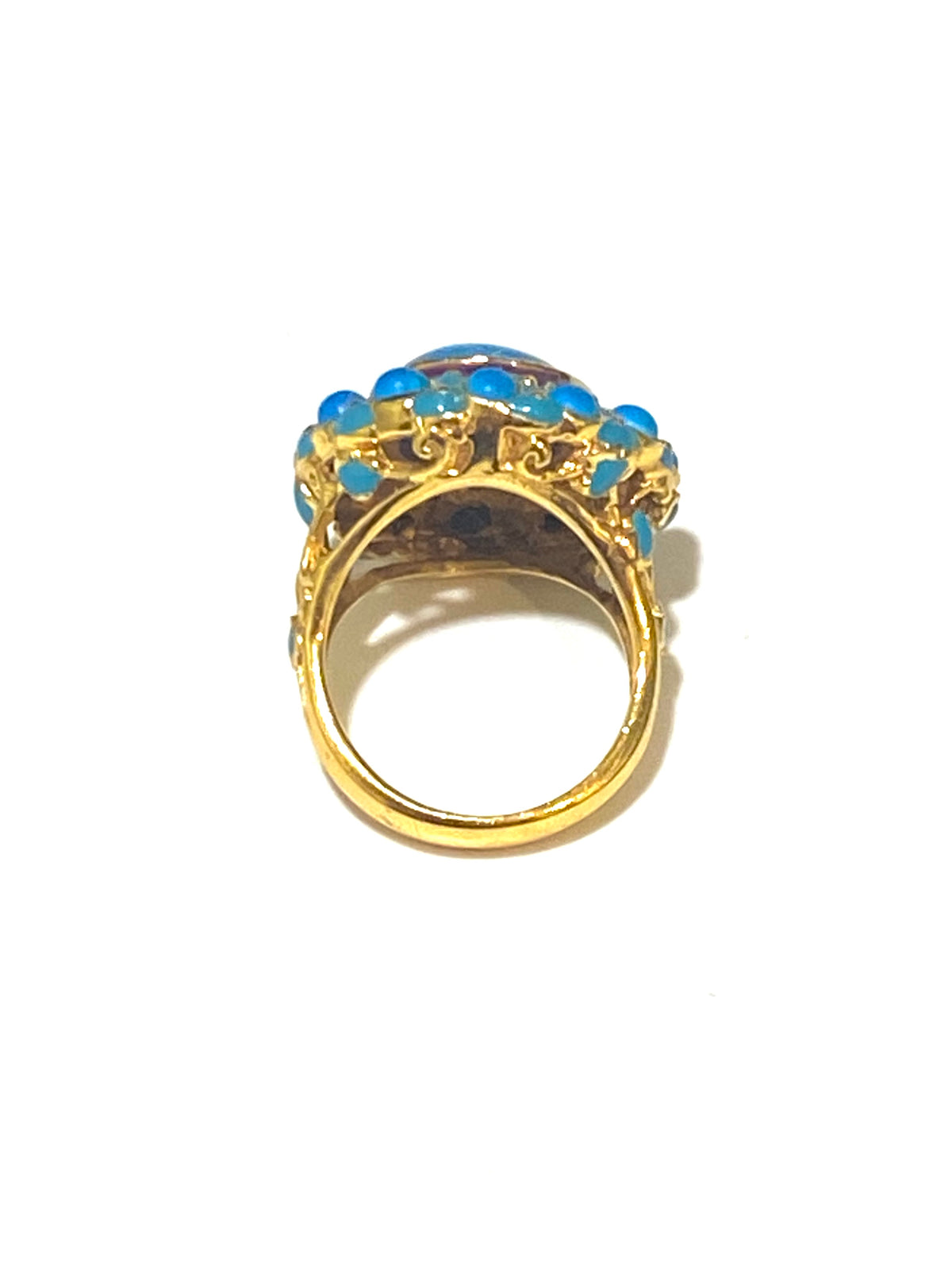Turquoise and Brass Ring