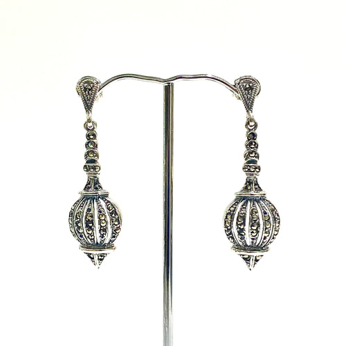 Sterling Silver Marcasite Drop Earrings