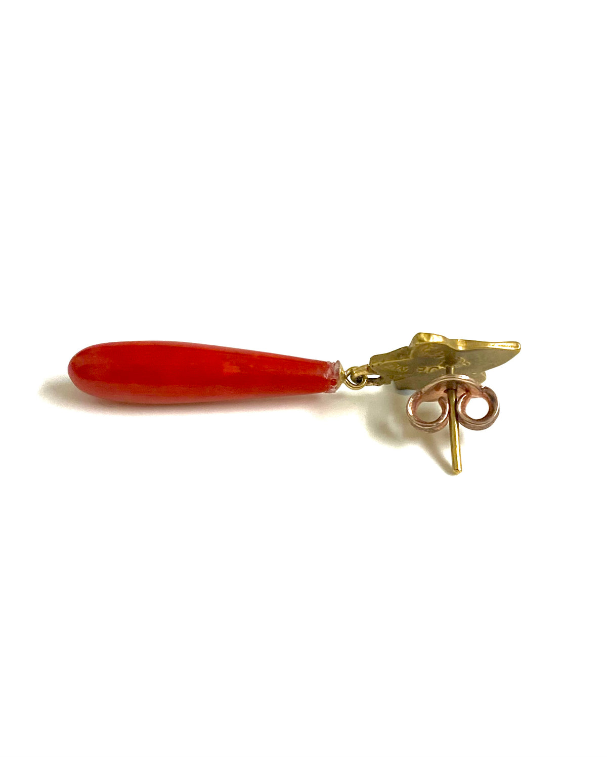 Gold Leaf Momo Coral Drop Earrings