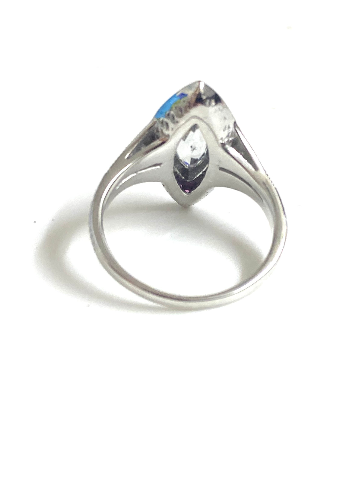 9ct White Gold Aquamarine and Ruby Ring