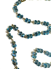 Blue Metallic Crystal Faceted Necklace