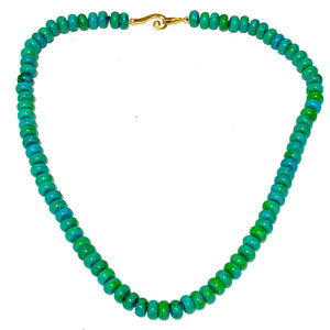 Small Round Beaded Green Turquoise Necklace