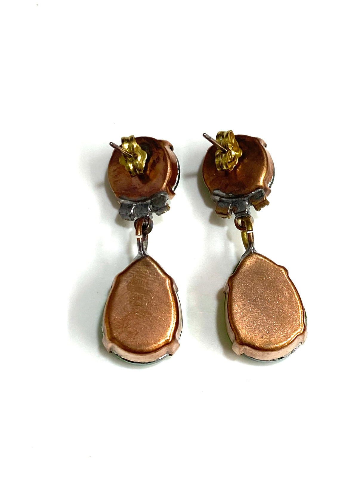 Green Crystal Drop Earrings