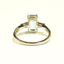 9ct White Gold Aquamarine and Diamond Ring