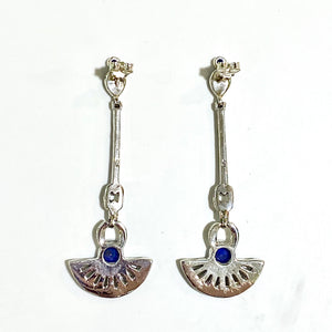 Sterling Silver Marcasite and Enamel Earrings