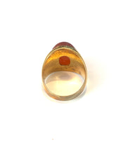 Sterling Silver Gold Plate Cabochon Carnelian Ring