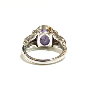 9ct White Gold 10.2ctw Star Sapphire and Diamond Ring