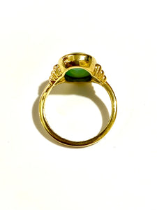 9ct Yellow Gold Bezel Set Jade Ring