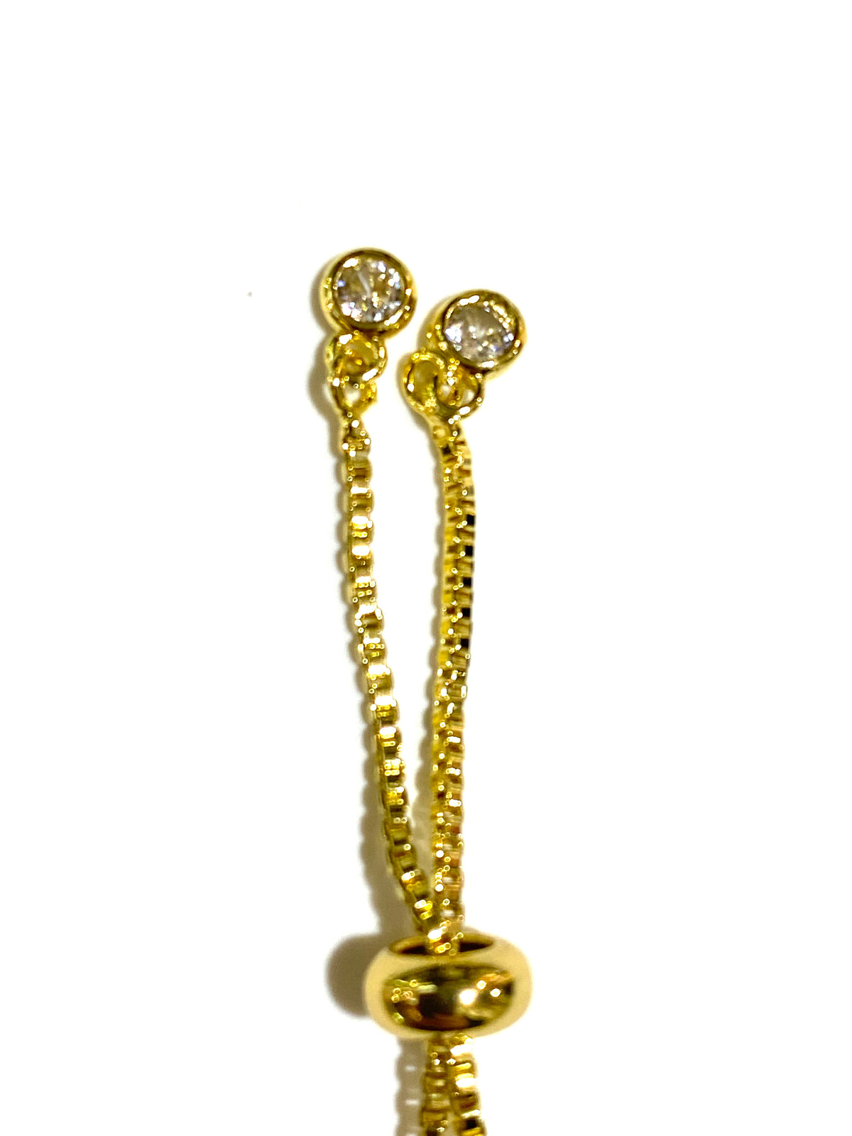 Gold Cubic Zirconia Blue Evil Eye Bracelet