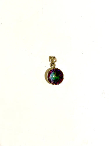 Small Mystic Topaz Sterling Silver Pendant