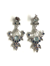 9ct White Gold Aquamarine and Sapphire Earrings
