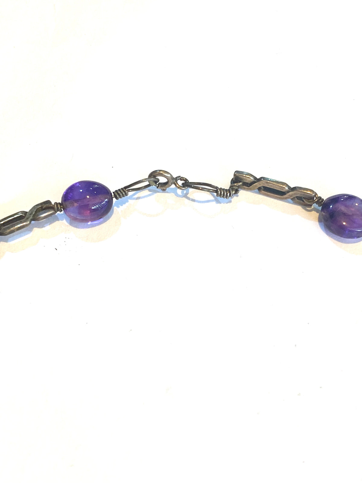 Sterling Silver Modernist Amethyst Necklace